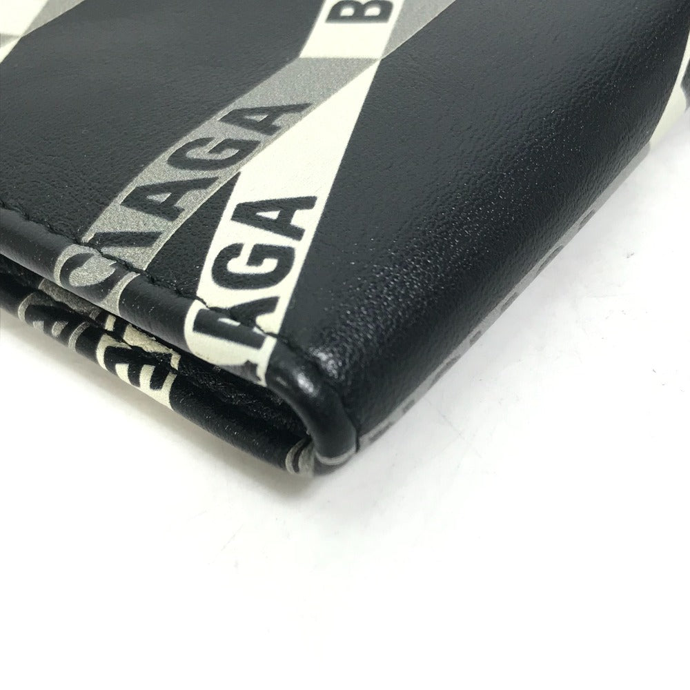 BALENCIAGA 541567 Explorer Shoulder Wallet with Logo, Leather, Black, Men's