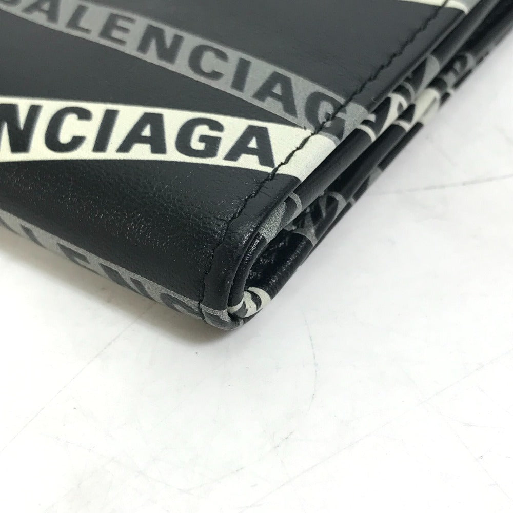 BALENCIAGA 541567 Explorer Shoulder Wallet with Logo, Leather, Black, Men's