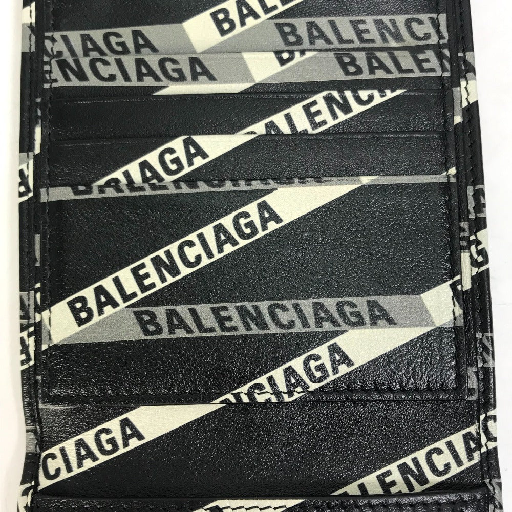 BALENCIAGA 541567 Explorer Shoulder Wallet with Logo, Leather, Black, Men's
