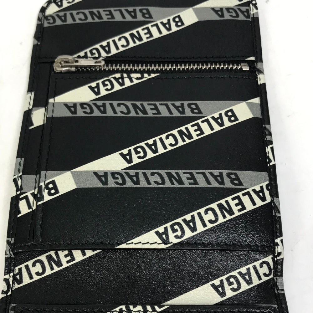 BALENCIAGA 541567 Explorer Shoulder Wallet with Logo, Leather, Black, Men's