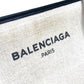 BALENCIAGA 339937 Navy Pochette Crossbody Clutch Bag Pouch Shoulder Bag Leather/Coated Canvas Women's Yellow