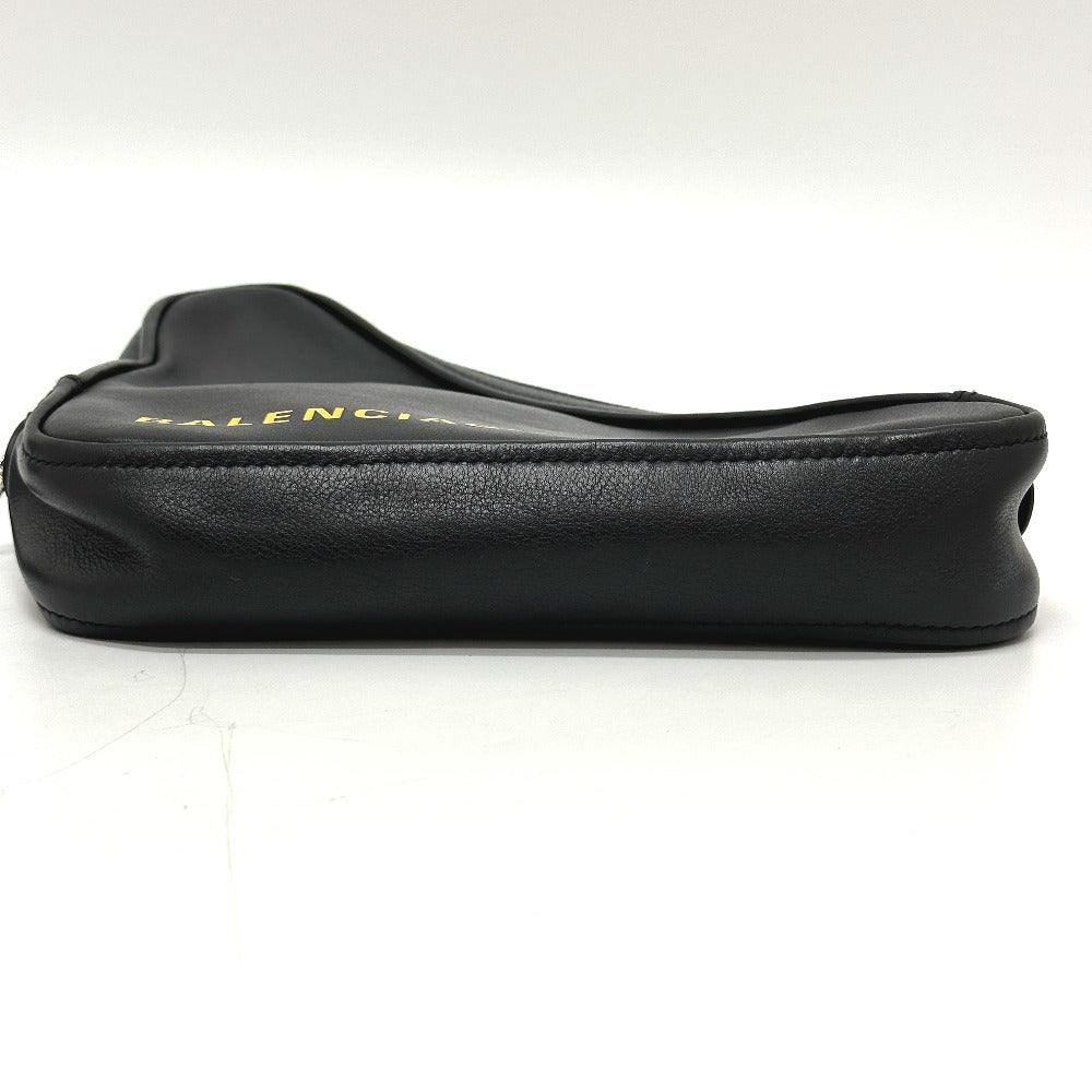 BALENCIAGA 476976 トライアングル 三角 クラッチバッグ カバン ポーチ レザー メンズ ブラック