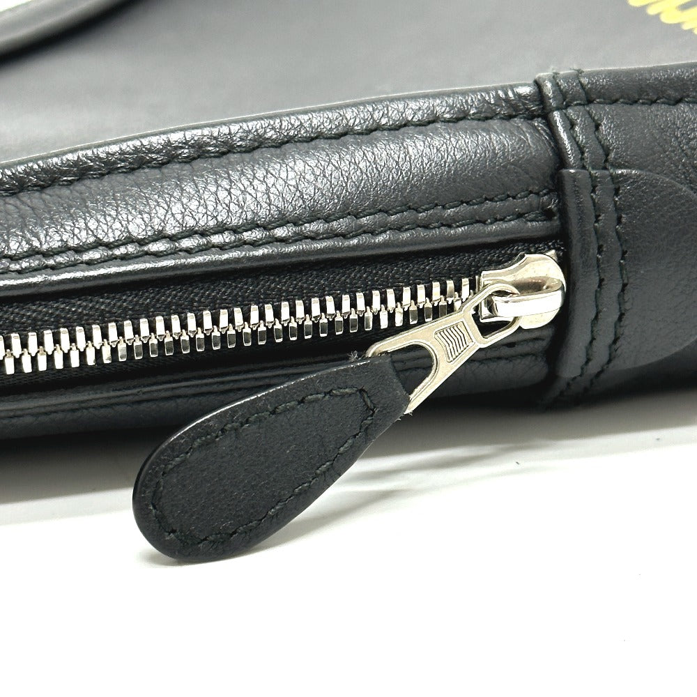 BALENCIAGA 476976 トライアングル 三角 クラッチバッグ カバン ポーチ レザー メンズ ブラック