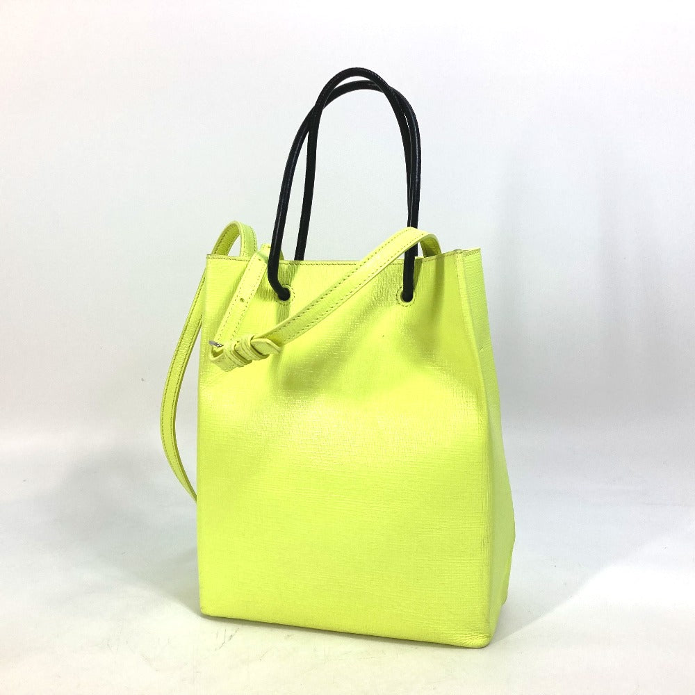 BALENCIAGA 568817 Shoulder Bag, Crossbody Shopping Tote XS, 2-Way Tote Bag, Leather, Women's, Yellow