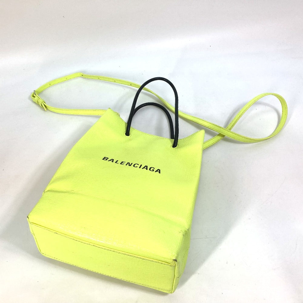 BALENCIAGA 568817 Shoulder Bag, Crossbody Shopping Tote XS, 2-Way Tote Bag, Leather, Women's, Yellow