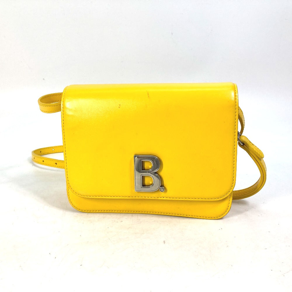BALENCIAGA 592898 2-Way Clutch Bag with B Logo, Pochette, Crossbody Bag, Shoulder Bag, Leather, Women's, Yellow
