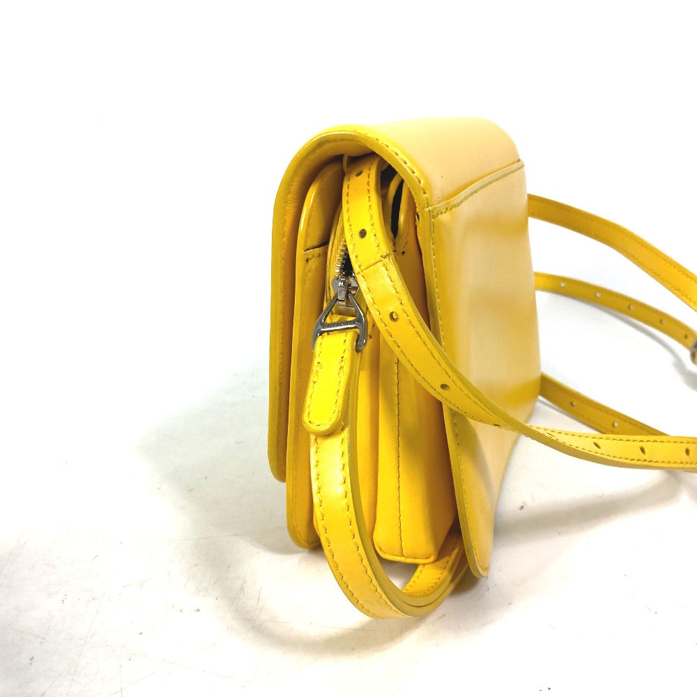 BALENCIAGA 592898 2-Way Clutch Bag with B Logo, Pochette, Crossbody Bag, Shoulder Bag, Leather, Women's, Yellow