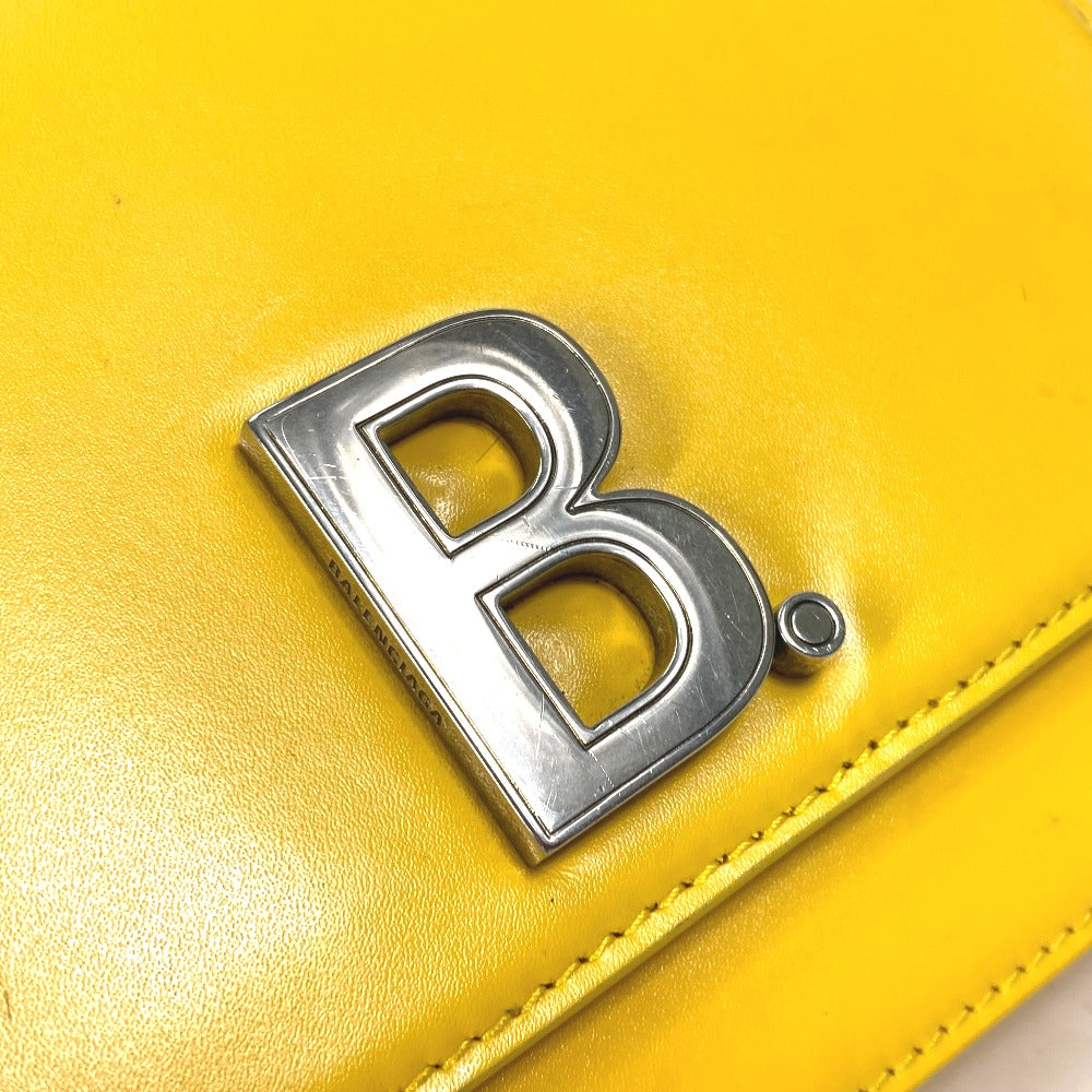 BALENCIAGA 592898 2-Way Clutch Bag with B Logo, Pochette, Crossbody Bag, Shoulder Bag, Leather, Women's, Yellow