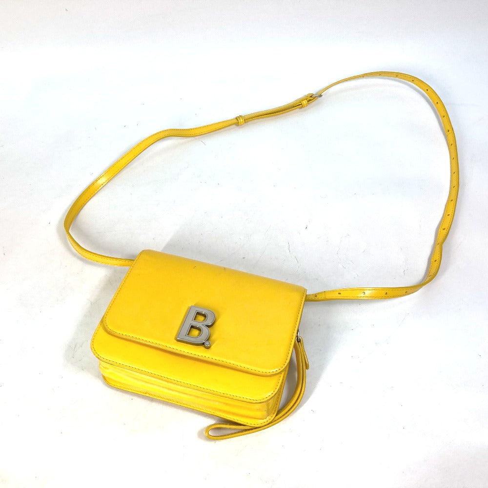 BALENCIAGA 592898 2-Way Clutch Bag with B Logo, Pochette, Crossbody Bag, Shoulder Bag, Leather, Women's, Yellow