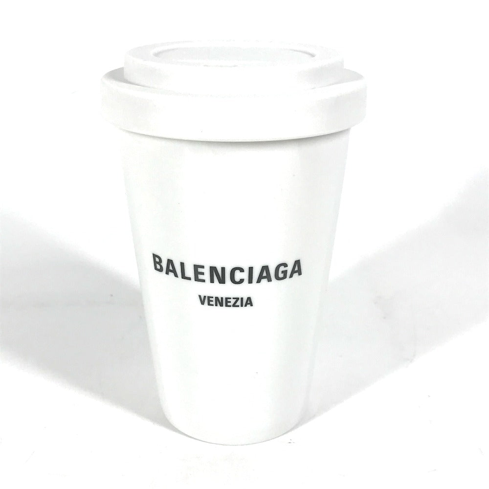 BALENCIAGA 666275 コップ カップ 蓋付き 食器 インテリア ロゴ VENEZIA ベネチア タンブラー 陶器 レディース ホワイト