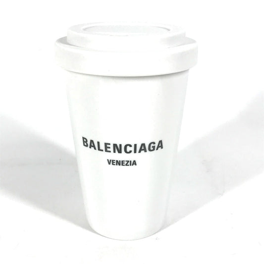 BALENCIAGA 666275 Cup with Lid, Tableware, Interior Decor, Logo, VENEZIA, Tumbler, Ceramic, Women's, White