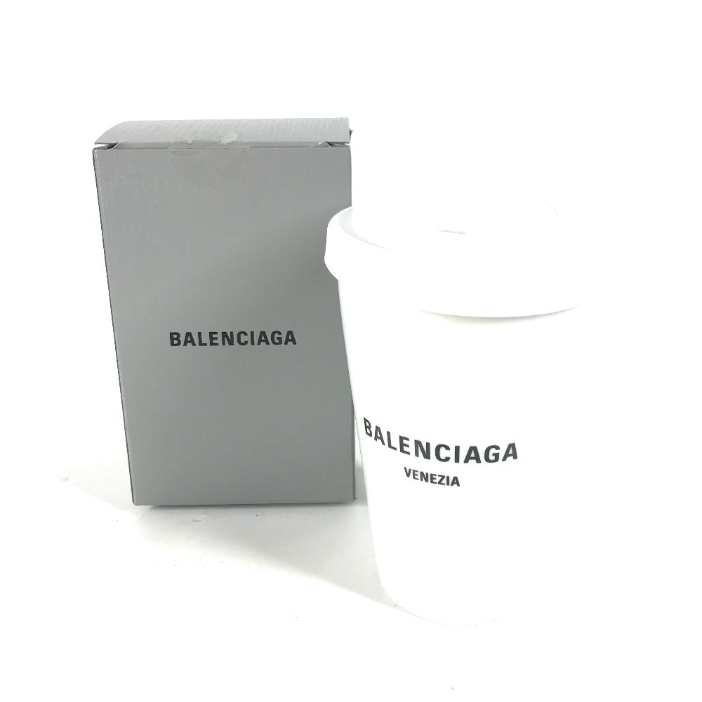 BALENCIAGA 666275 コップ カップ 蓋付き 食器 インテリア ロゴ VENEZIA ベネチア タンブラー 陶器 レディース ホワイト