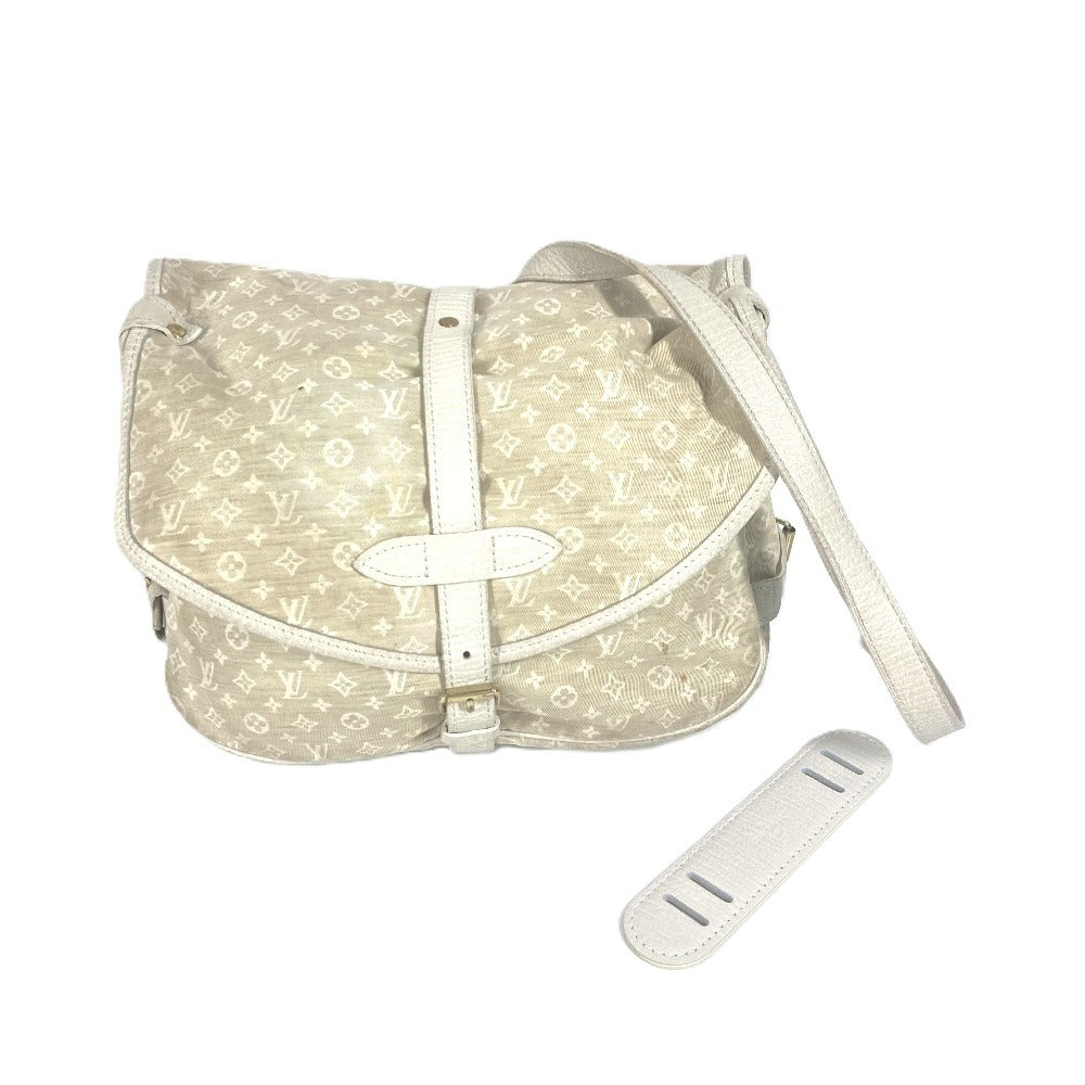 LOUIS VUITTON M95314 Monogram Minilan Saumur 30 Crossbody Flap Shoulder Bag in Monogram Minilan Canvas, Women's, Dune Beige