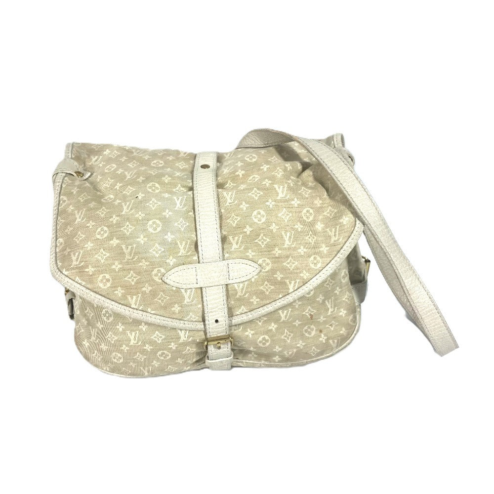 LOUIS VUITTON M95314 Monogram Minilan Saumur 30 Crossbody Flap Shoulder Bag in Monogram Minilan Canvas, Women's, Dune Beige