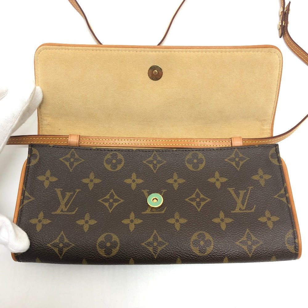 LOUIS VUITTON M51852 Pochette Twin GM 2-Way Clutch/Shoulder Bag, Monogram Canvas, Women's, Brown