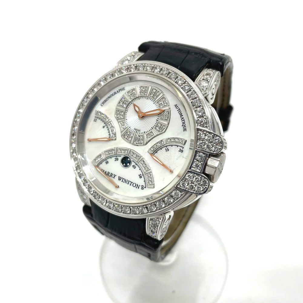 HARRY WINSTON MCRA44W Ocean Chronograph Triple Retrograde Automatic Watch, 18K White Gold, Men's