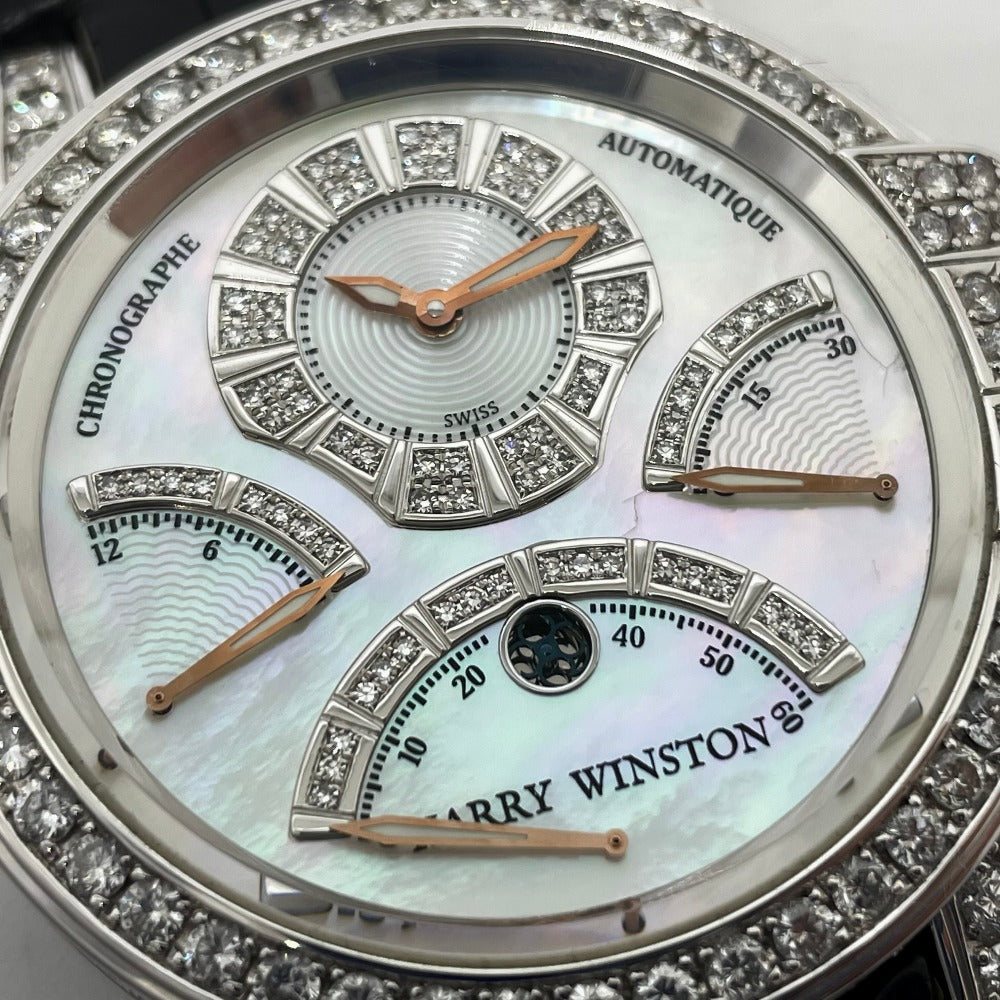 HARRY WINSTON MCRA44W Ocean Chronograph Triple Retrograde Automatic Watch, 18K White Gold, Men's