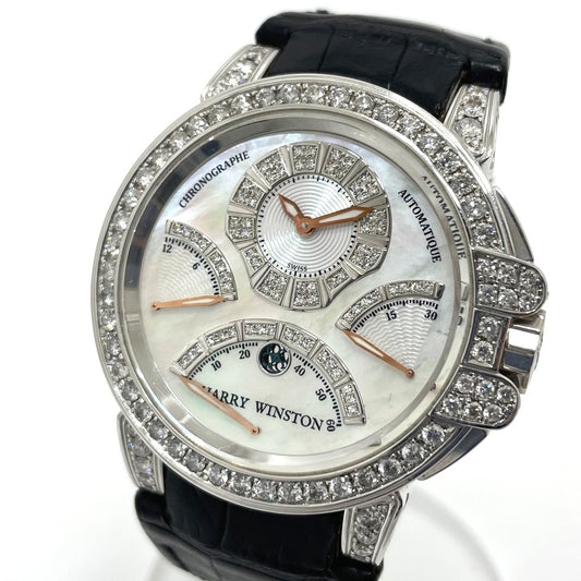 HARRY WINSTON MCRA44W オーシャンクロノ トリプル レトログラード 自動巻き 腕時計 K18WG メンズ ホワイトゴールド
