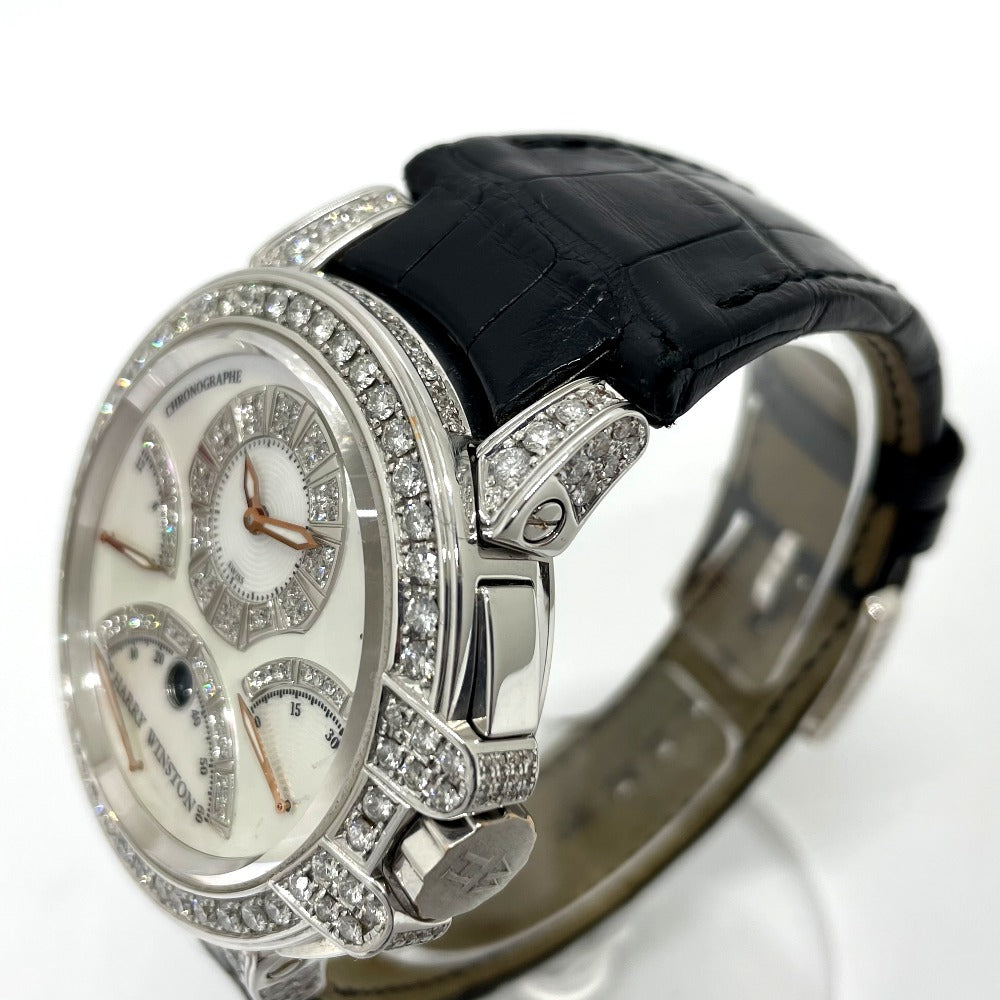HARRY WINSTON MCRA44W Ocean Chronograph Triple Retrograde Automatic Watch, 18K White Gold, Men's