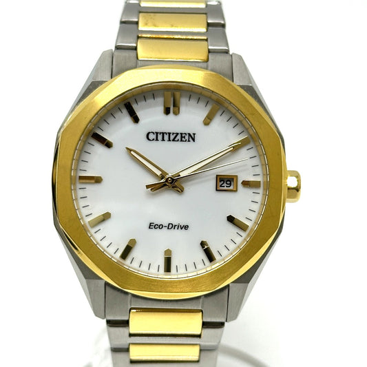 CITIZEN E111-008TT02 エコドライブ　 ソーラー コンビ アナログ 腕時計 SS メンズ シルバー