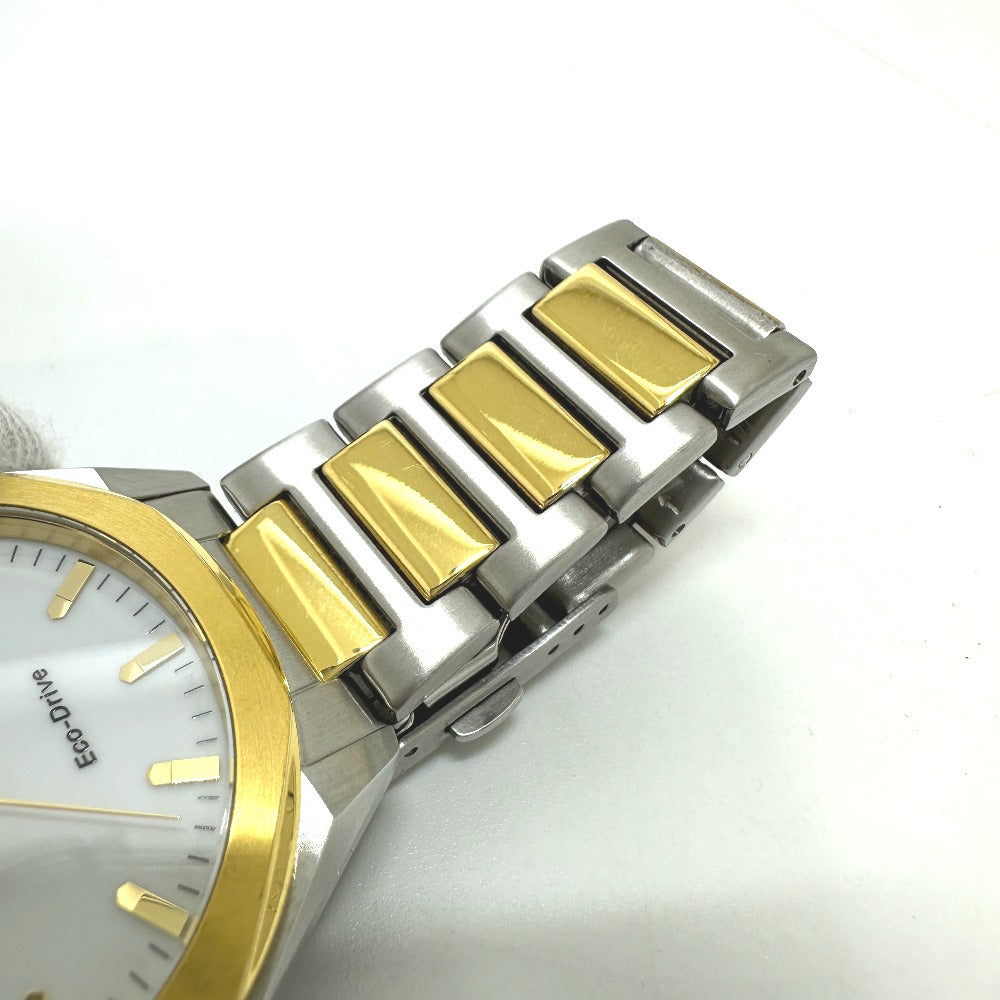 CITIZEN E111-008TT02 エコドライブ　 ソーラー コンビ アナログ 腕時計 SS メンズ シルバー
