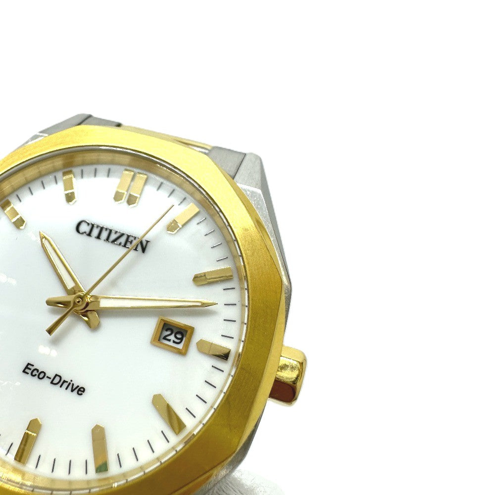CITIZEN E111-008TT02 エコドライブ　 ソーラー コンビ アナログ 腕時計 SS メンズ シルバー