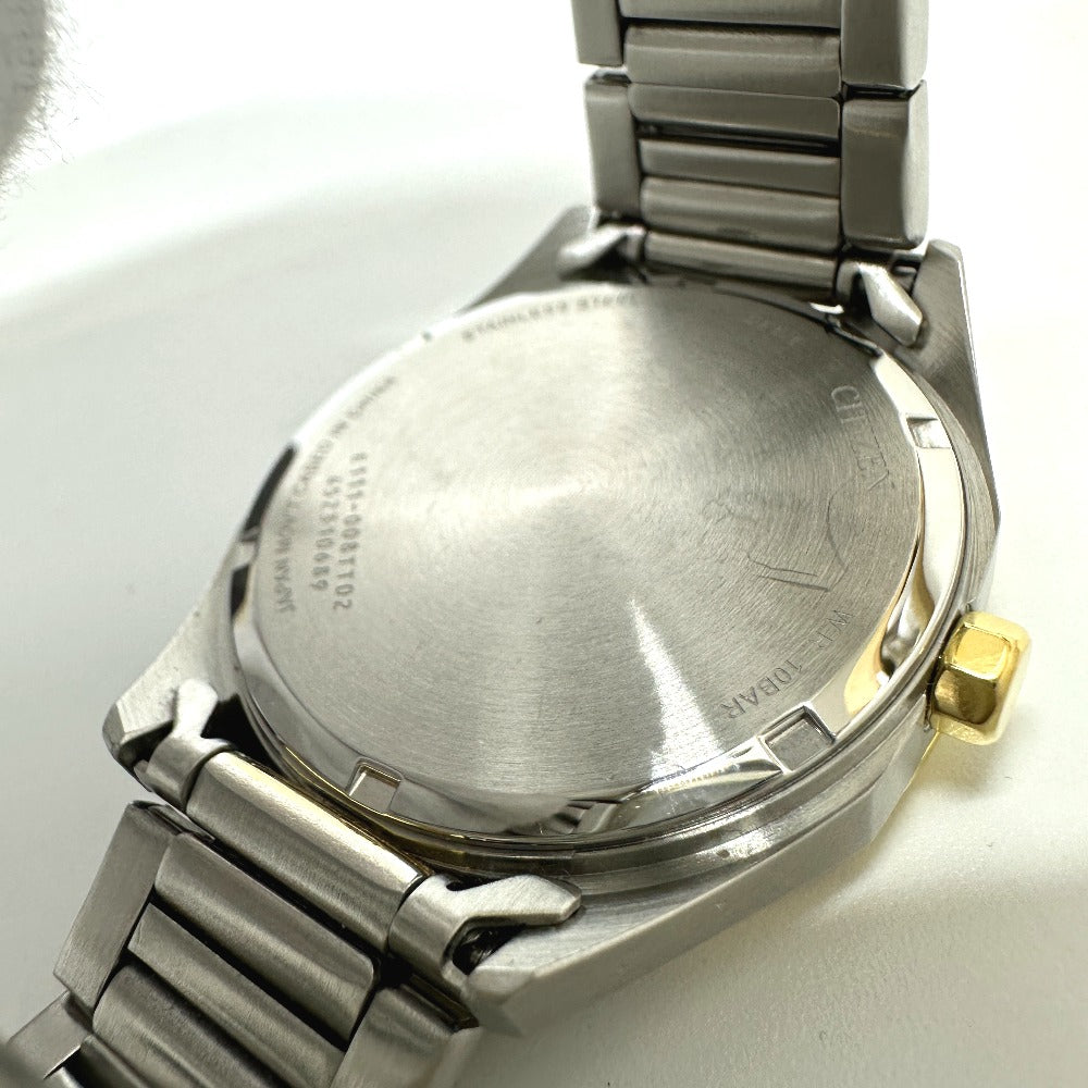 CITIZEN E111-008TT02 エコドライブ　 ソーラー コンビ アナログ 腕時計 SS メンズ シルバー