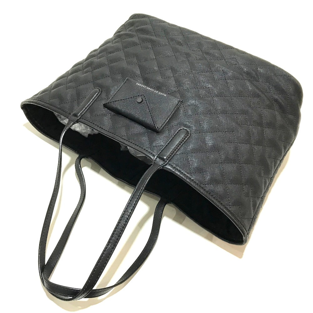 MARC BY MARC JACOBS Quilted Shoulder Bag/Tote Bag with Pouch, PVC/Leather, Women's, Black