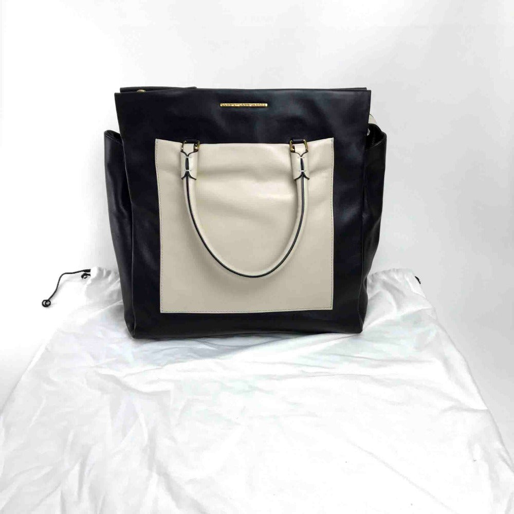 MARC BY MARC JACOBS two-tone tote bag, handbag, shoulder bag, crossbody bag, leather, women's, black