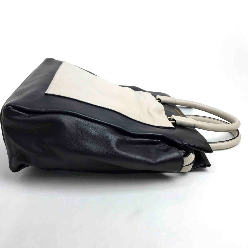 MARC BY MARC JACOBS two-tone tote bag, handbag, shoulder bag, crossbody bag, leather, women's, black