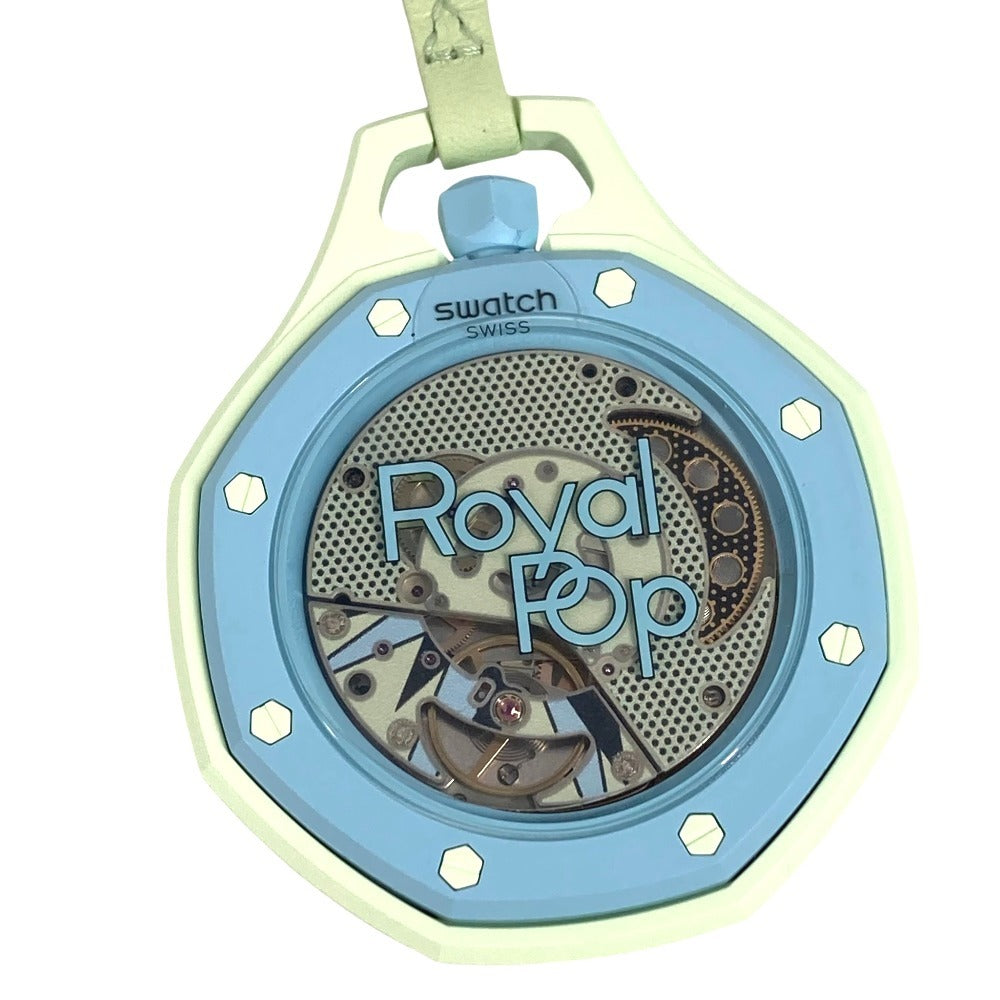 Swatch SSX03L101N Audemars Piguet Swatch x Audemars Piguet Royal Pop Pocket Watch Hand-winding clock Pocket watch ceramic / Leather Brauea dove Light green Used