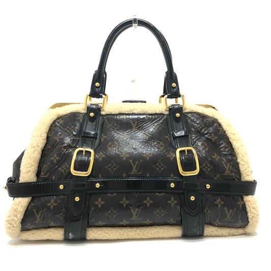 LOUIS VUITTON M95574 モノグラム・シアリング ストーム カバン ボストンバッグ ハンドバッグ パテントレザー ユニセックス マロン ブラウン