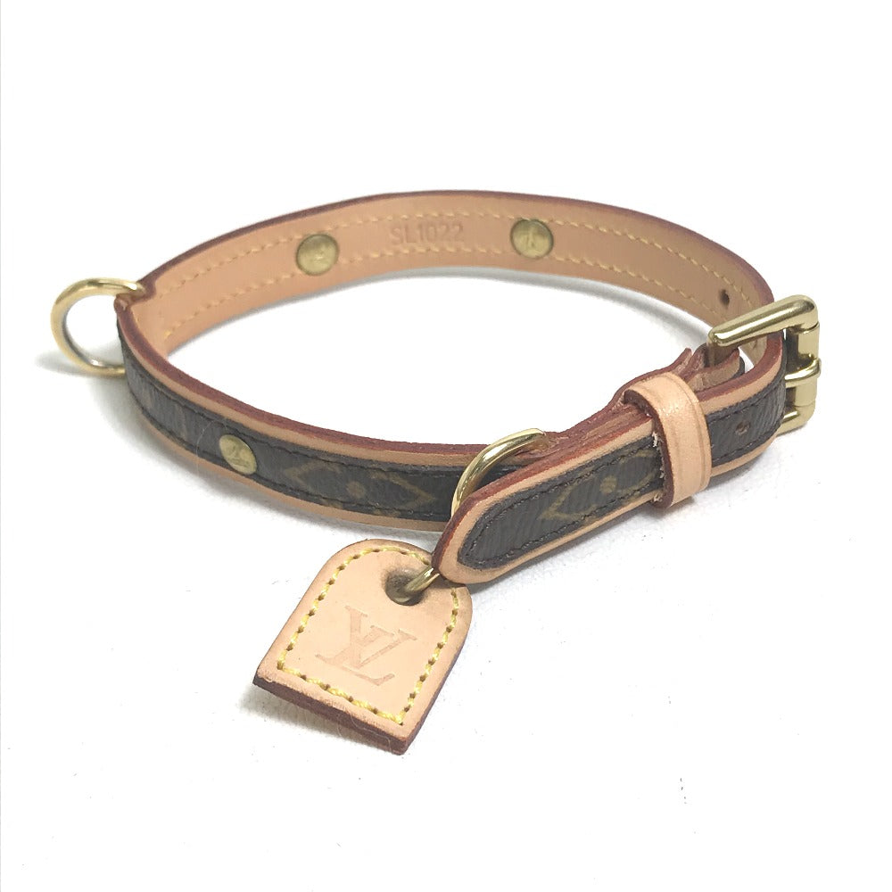 LOUIS VUITTON M58072 Monogram Collier Baxter PM Small Dog Collar, Monogram Canvas, Brown, Women's