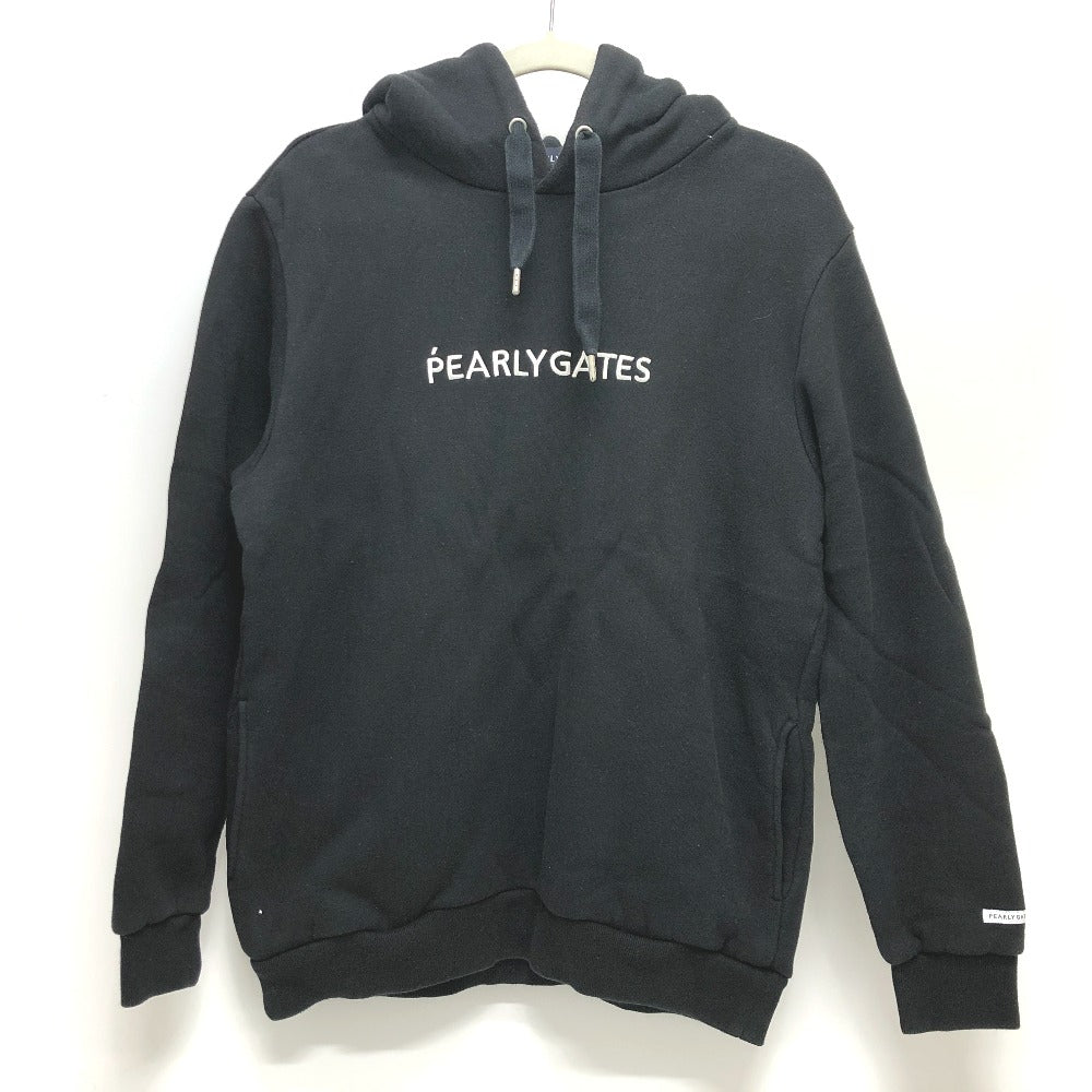 PEARLY GATES Logo Hoodie, Cotton, Men's, Black