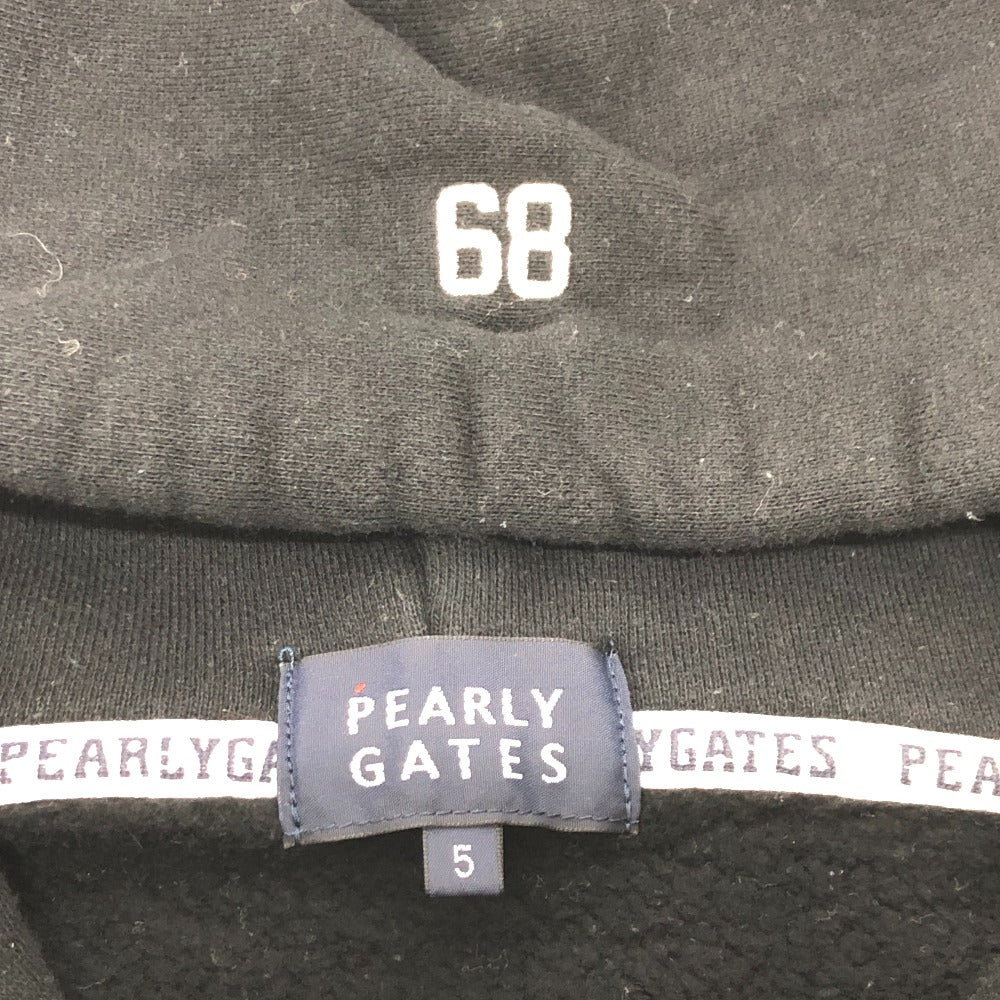PEARLY GATES Logo Hoodie, Cotton, Men's, Black