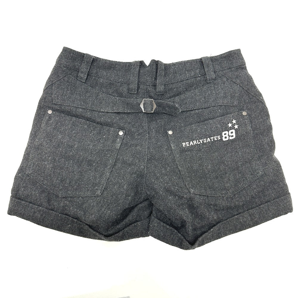 PEARLY GATES Logo embroidery Apparel Golf Wear Shorts 2-Piece Set Shorts wool / cotton White/gray Used
