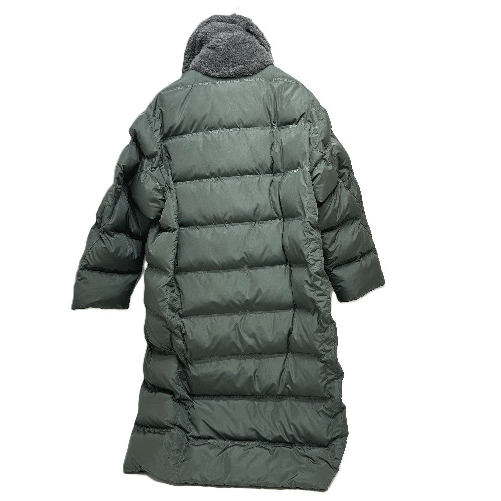 MAX MARA 149603266 Women's FRISIA Teddy Long Coat with QR Code, Fur and Down, Polyester, Dark Gray