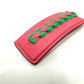 HERMES Braided Glen Hair Accessory Barrette Leather Women's Pink