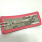 HERMES Braided Glen Hair Accessory Barrette Leather Women's Pink