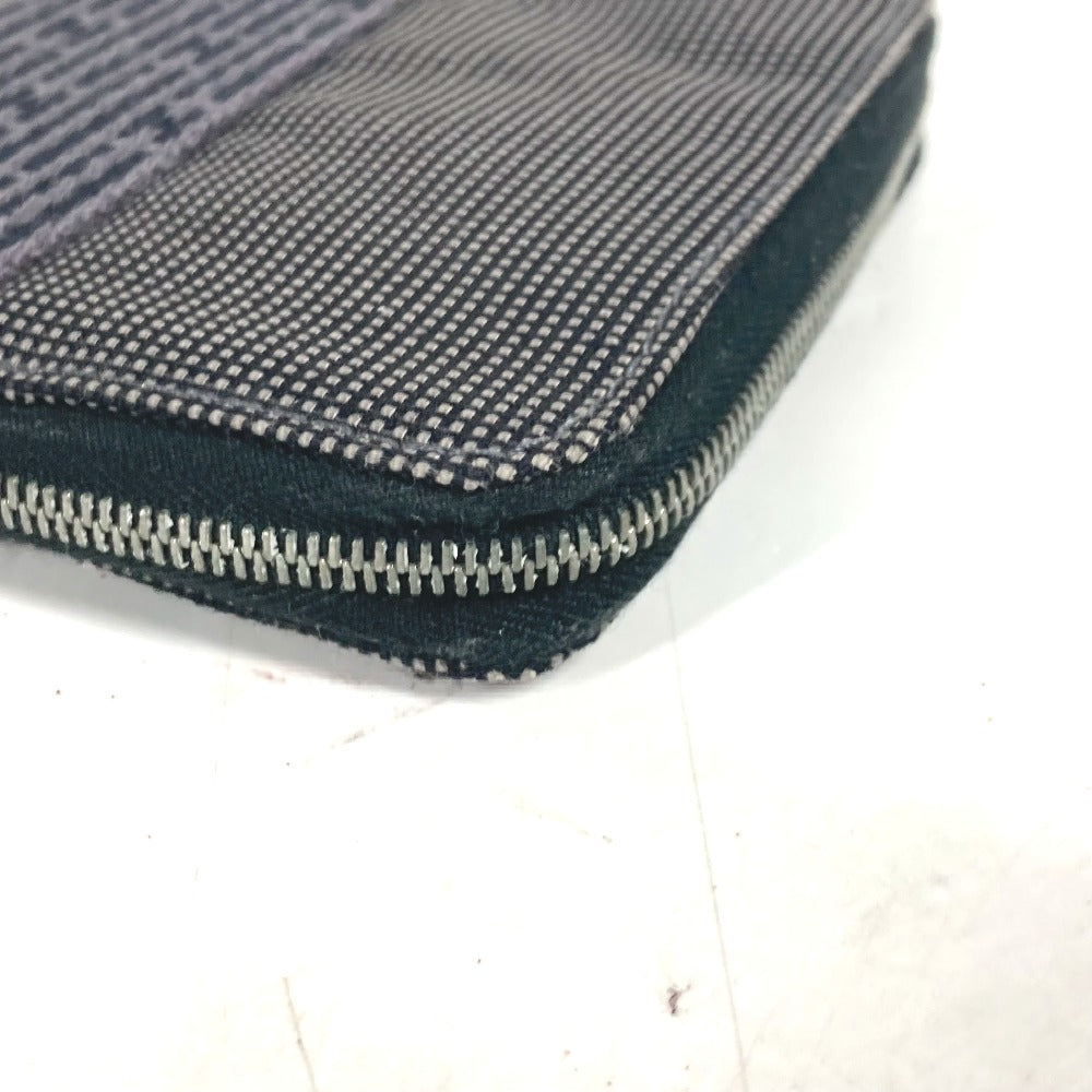 HERMES エールライン システム手帳 ステーショナリー ラウンドファスナー 手帳カバー キャンバス ユニセックス グレー