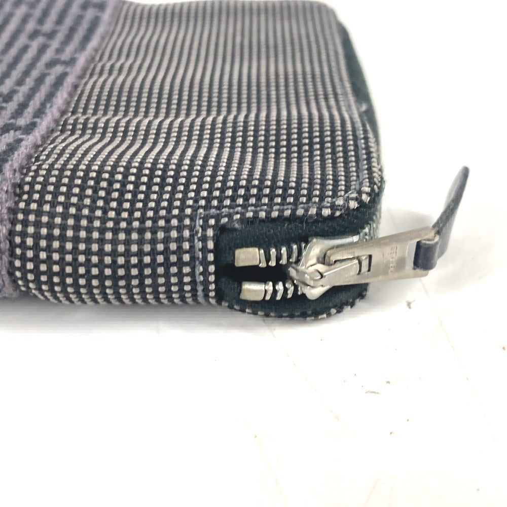 HERMES エールライン システム手帳 ステーショナリー ラウンドファスナー 手帳カバー キャンバス ユニセックス グレー