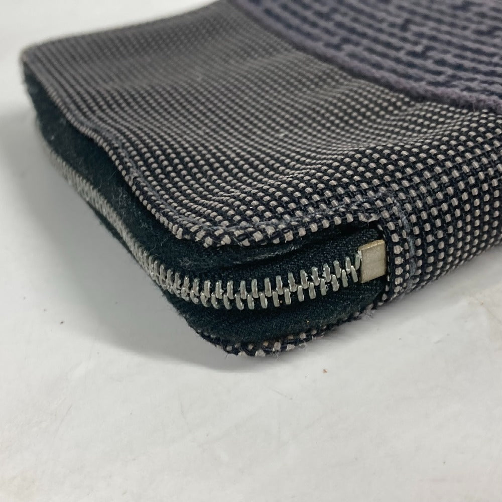 HERMES エールライン システム手帳 ステーショナリー ラウンドファスナー 手帳カバー キャンバス ユニセックス グレー