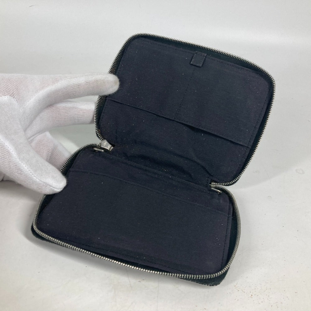 HERMES エールライン システム手帳 ステーショナリー ラウンドファスナー 手帳カバー キャンバス ユニセックス グレー