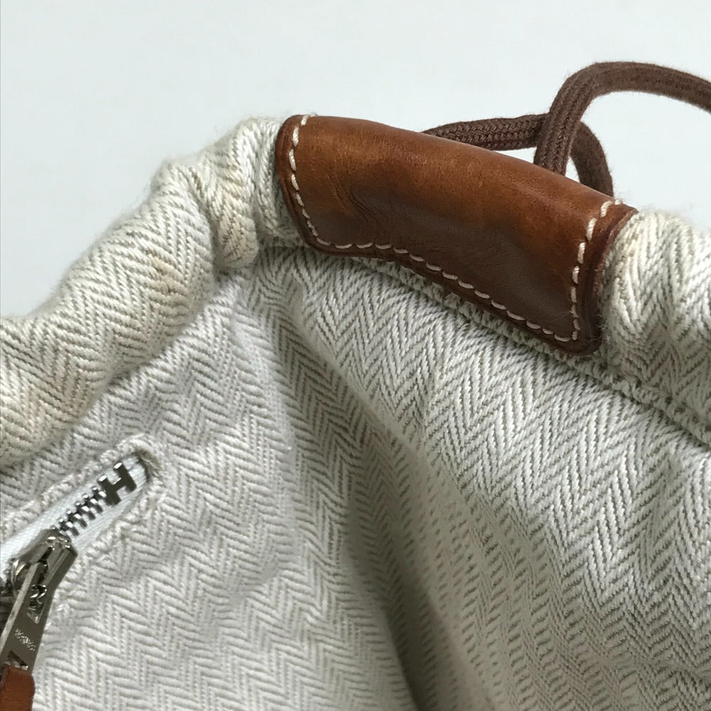 HERMES フールビ25 カバン マルチ セカンドバッグ バッグインバッグ ポーチ トワルシェブロン レディース ナチュラル ベージュ系