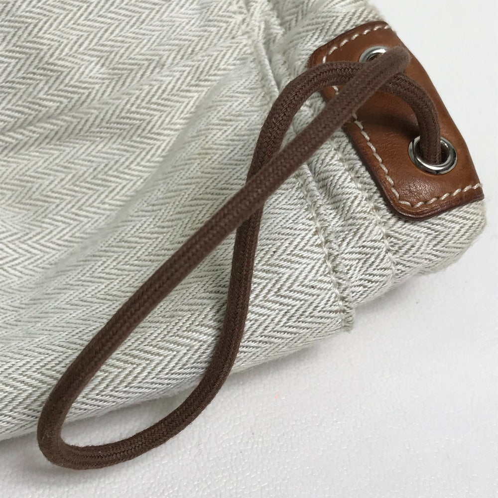 HERMES フールビ25 カバン マルチ セカンドバッグ バッグインバッグ ポーチ トワルシェブロン レディース ナチュラル ベージュ系