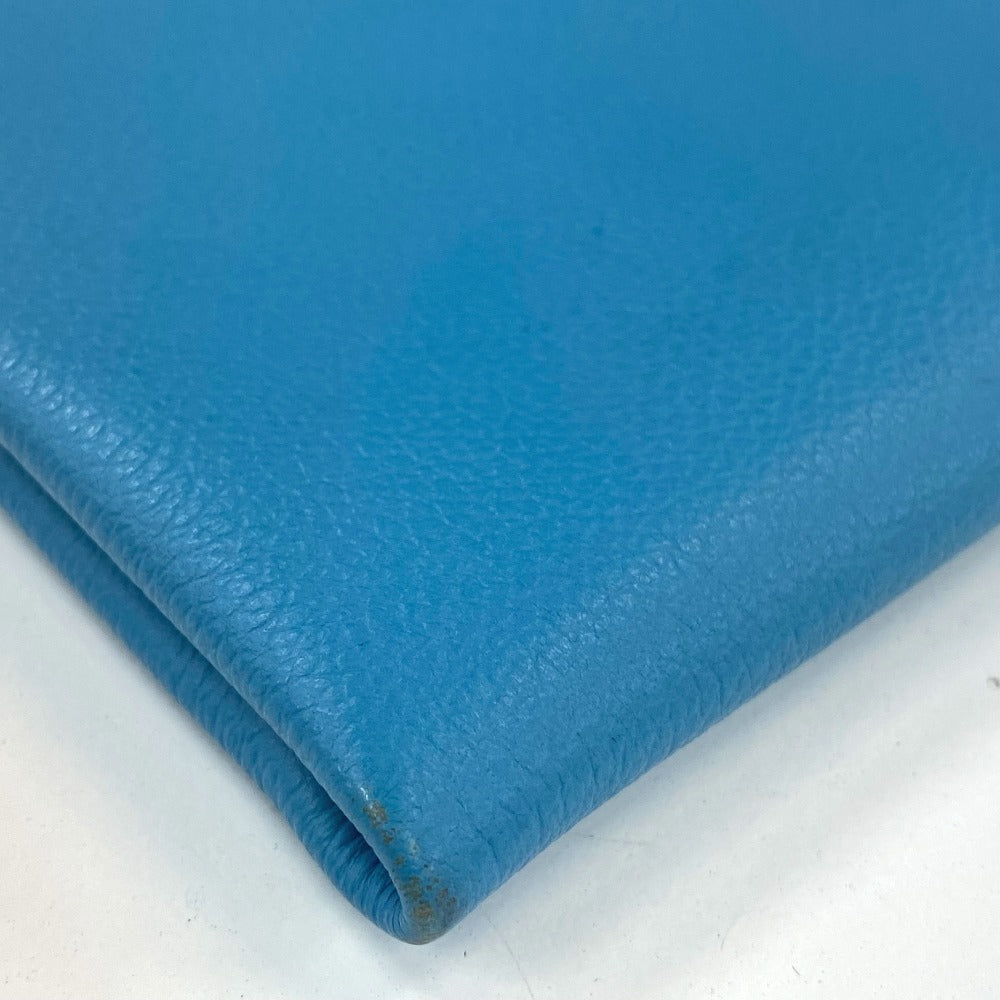 HERMES フラット アトゥー PM 化粧ポーチ ポーチ レザー レディース ブルーノール（推定） ブルー