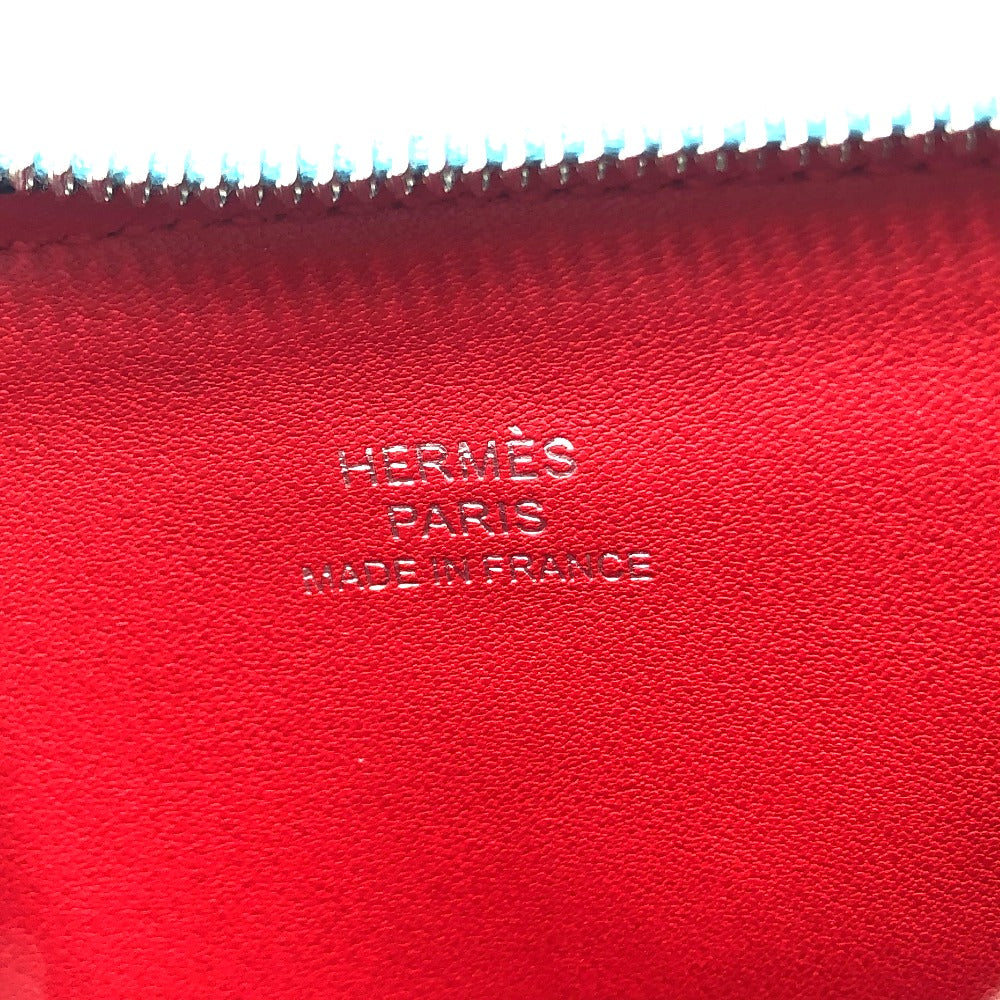 HERMES フラット アトゥー PM 化粧ポーチ ポーチ レザー レディース ブルーノール（推定） ブルー