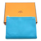 HERMES フラット アトゥー PM 化粧ポーチ ポーチ レザー レディース ブルーノール（推定） ブルー