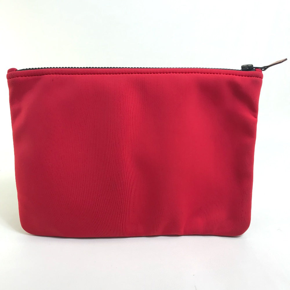 HERMES Neoban Truth Flat MM Clutch Bag/Pouch, Polyamide, Women's, Red