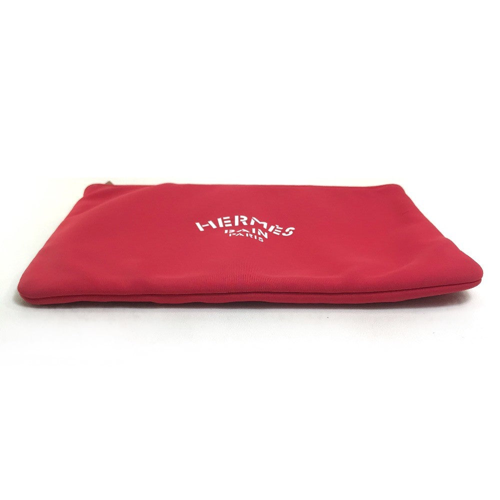 HERMES Neoban Truth Flat MM Clutch Bag/Pouch, Polyamide, Women's, Red